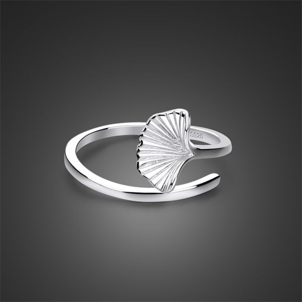 

classic adjustable apricot leaf ring 100% 925 sterling simple index finger fashion silver jewelry girl woman gift 1004 q1209, Golden;silver