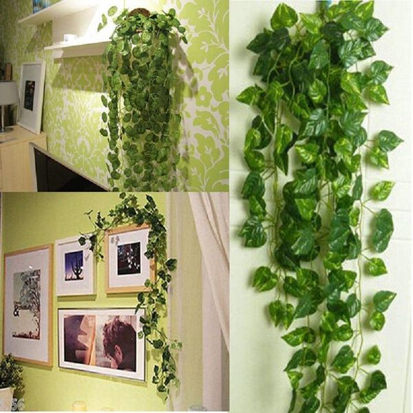 

4pcs 2m artificial green leaf ivy vine plant fake foliage wedding party decoration1