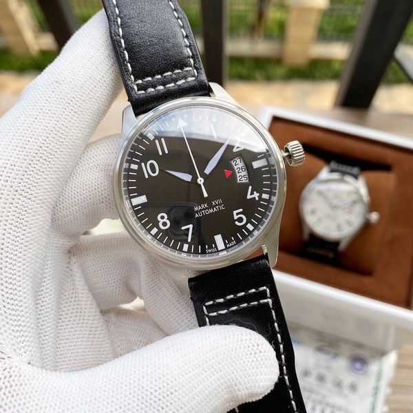 

2020 big pilot classic mark xvii men watches leather joker international wristwatches 2824 movement pilots mens watch d1020