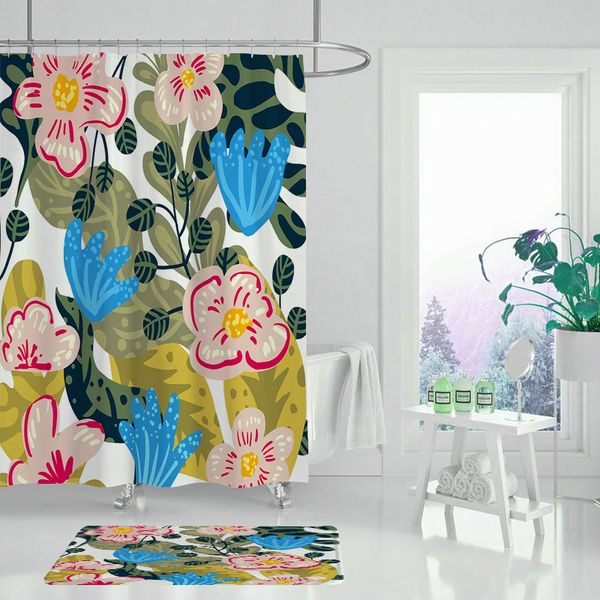 

tropical flowers shower curtain green bathroom shower curtain bathroom shower curtain waterproof polyester or cus