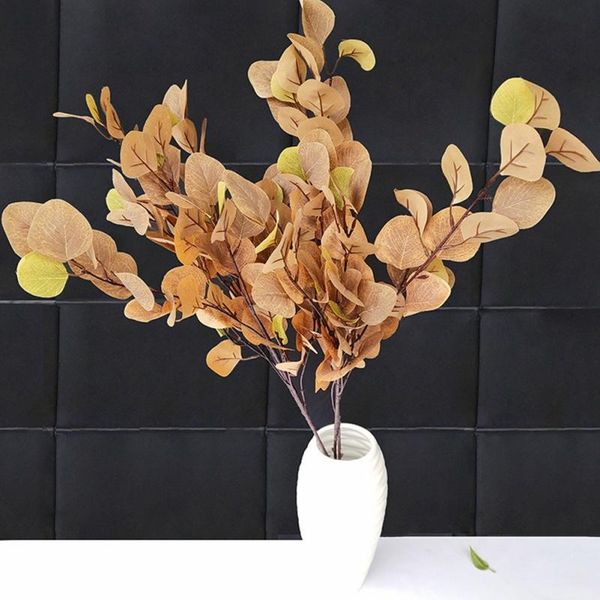 

artificial leaves branches simulation plant eucalyptus large bouquet plastic home party decoration green single fake money grass