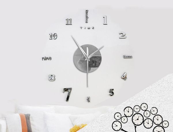 

wall clocks europe horloge diy clock modern design watch 3d acrylic mirror stickers living room home office decor quartz