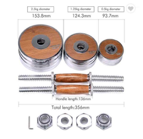 

dumbbells weight lifting walnut wood custom logo 20kg adjustable dumbbell set1