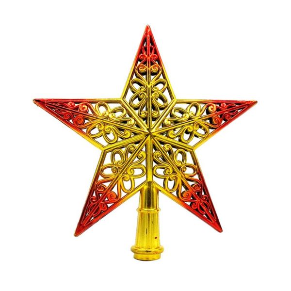 

hollowed-out christmas tree sparkle star glittering hanging xmas tree er decoration ornaments home decor (golden red