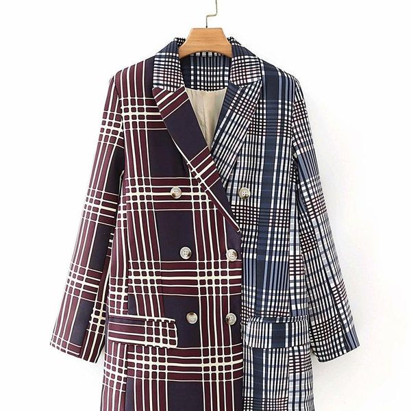 

women's clothing wholesale 2021 the spring and autumn period and the new french color matching checked dress skirt, Black;brown