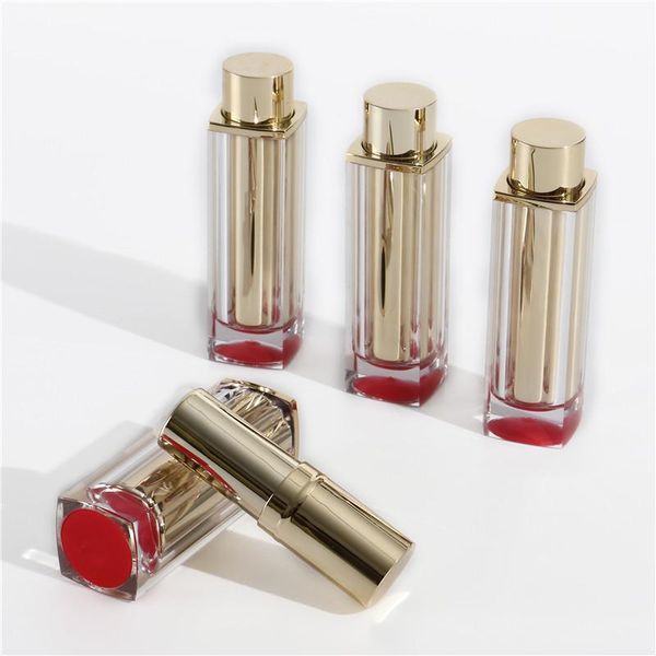 

10/30pcs empty lipstick tube 12.1mm transparent gold lip tubes diy homemade cosmetics containers tool refillable bottles