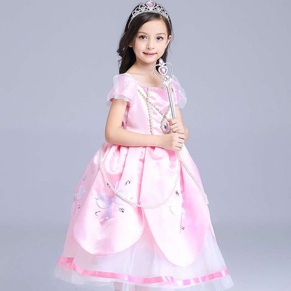 

children's spring and summer girls halloween cosplay princs skirt long drs5ge5, Red;yellow