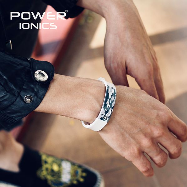 

bracelet power 3d ionics titanium camo ion f.i.r balance wristband energy pt048 cx200731, White