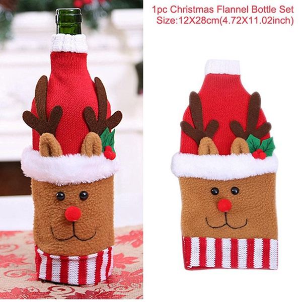 

fengrise санта-клаус бутылка вина крышка рождественские украшения для дома 2020 рождественский чулок подарок navidad новогодний декор 2021 w