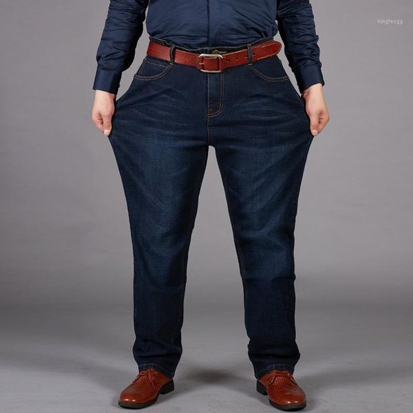 

black-blue summer thin section youth trousers large size high waist stretch fashion casual jeans male 48 46 44 42 40 381