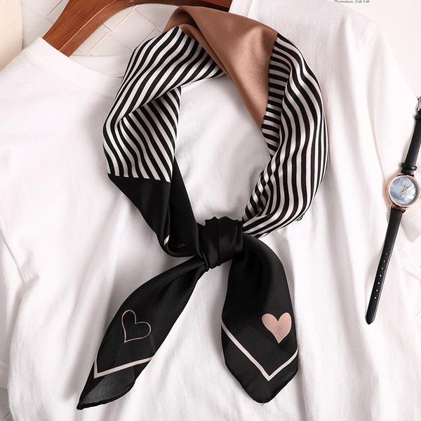 

2020 silk scarf square women shawls and wraps fashion dot print office small hair neck hijabs foulard gift for girl, Blue;gray