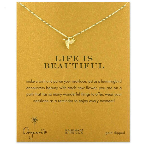 

factoryp0v1pendants gift necklace hummingbird with card women gold silver color woodpecker bird charm necklaces fashion