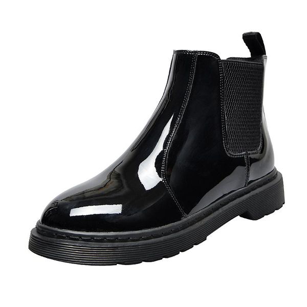 

boots women spring autumn ankle slip-on round toe low flat with non-slip rubber thick heels fashion short 20211011, Black