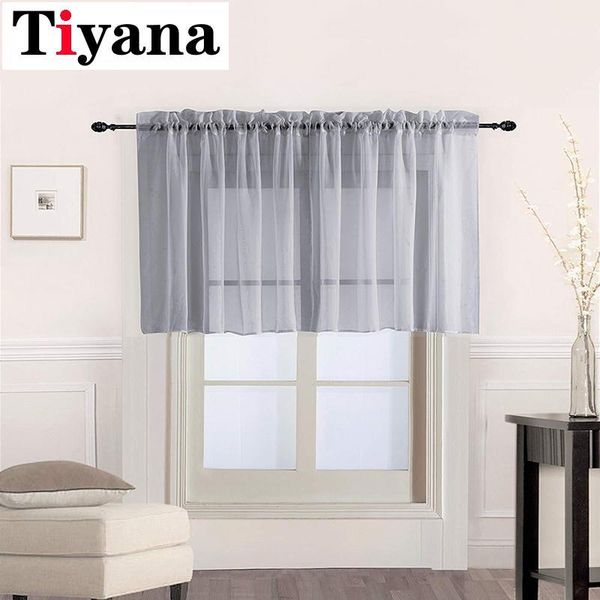 

curtain & drapes grey short sheer curtains tulle window valance for bedroom bathroom living room kitchen cafe p184y1