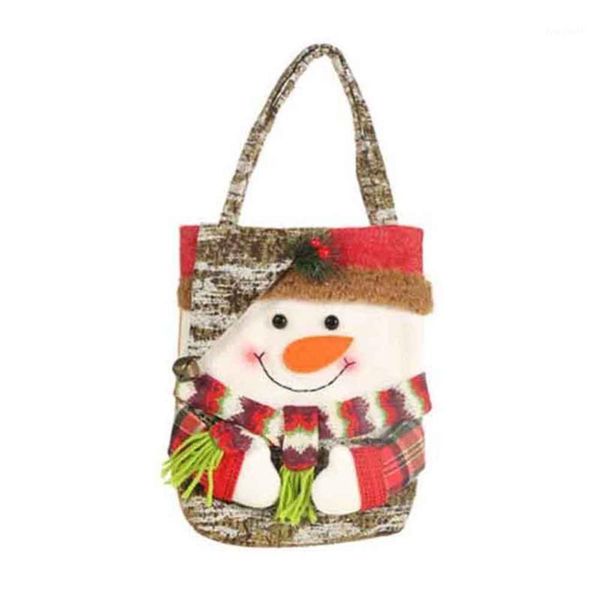 

christmas candy bags reusable non-woven tote gift shopping bag large with long loop handles xmas festival home decor supplies1