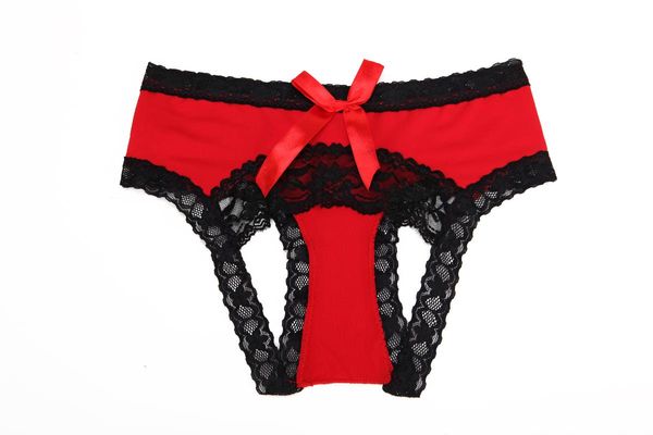 

women's panties women lace side underwear seamless breathable hollow briefs solid color woman nylon low rise lingerie, Black;pink