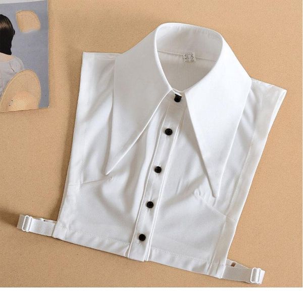 

big lapel fake white collar shirt women necktie woman false collar female fake detachable half shirt neckwear kraagje n qyliuy, Blue;red
