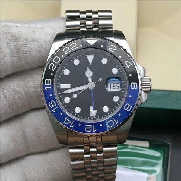 

top hot sale 2813 автоматическое механическое движение 116710 gmt черный керамический сапфирский циферблат мастер 2 юбилейный браслет часы м, Slivery;brown