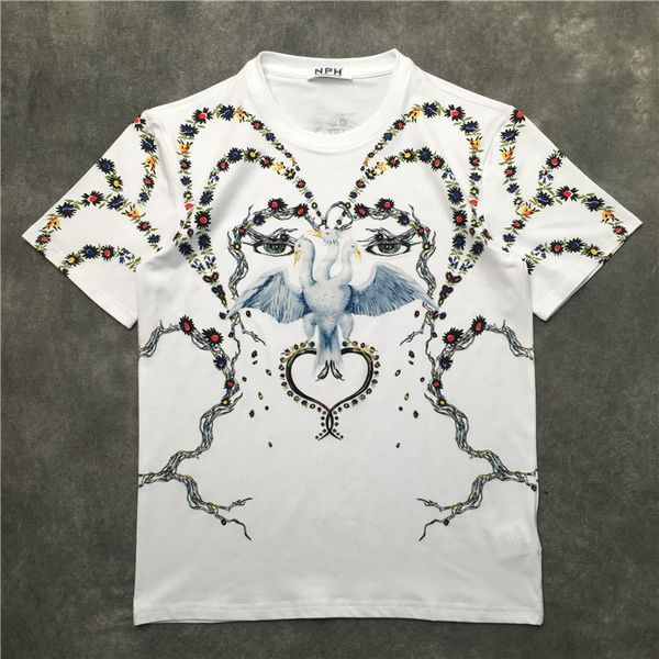 

luxury 2021 men new flowers eyes ink hip shirts skate street cotton t-shirts t-kenye s-xxl # k57 9jmi, White;black