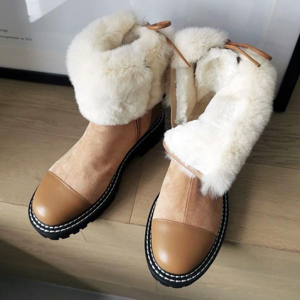 

boots bright2021 fall / winter euramerican women's short zipper plush fur snow casual cotton shoes versatile with, Black