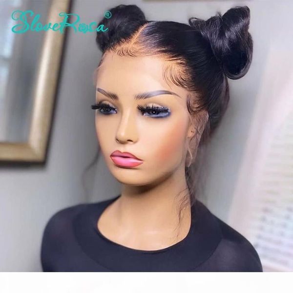 

straight full lace human hair wigs for black women brazilian 150% remy hair wigs pre plucked with bleached knot slove rosa, Black;brown
