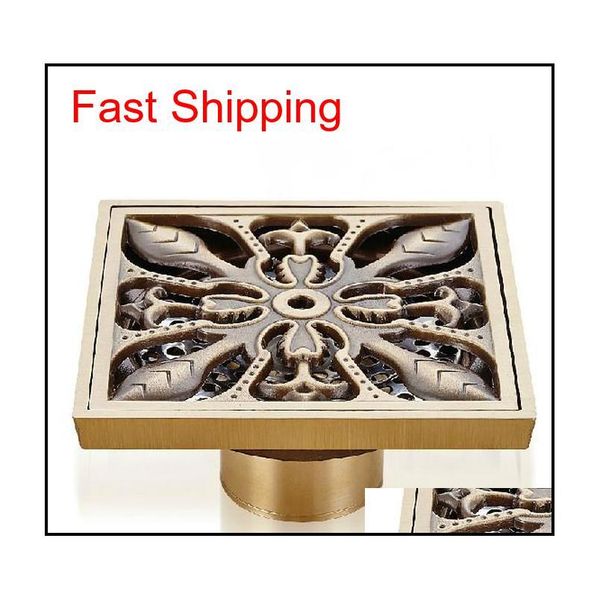 

antique brass square drain 4 inch carved bronze finished deodorant floor core bathroom accessories d090 qylhnj sports2010