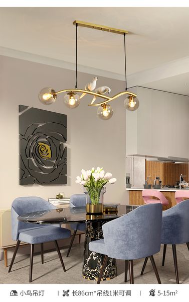 

restaurant chandelier nordic minimalist modern dining room lamp creative bird study bar counter