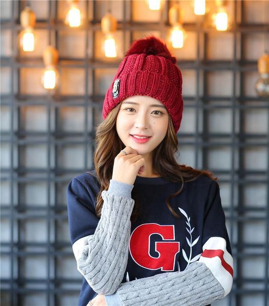 

Winter chic hat neck suit, warm lady's knitted cranial, multi-color optional beanie, Blue;gray