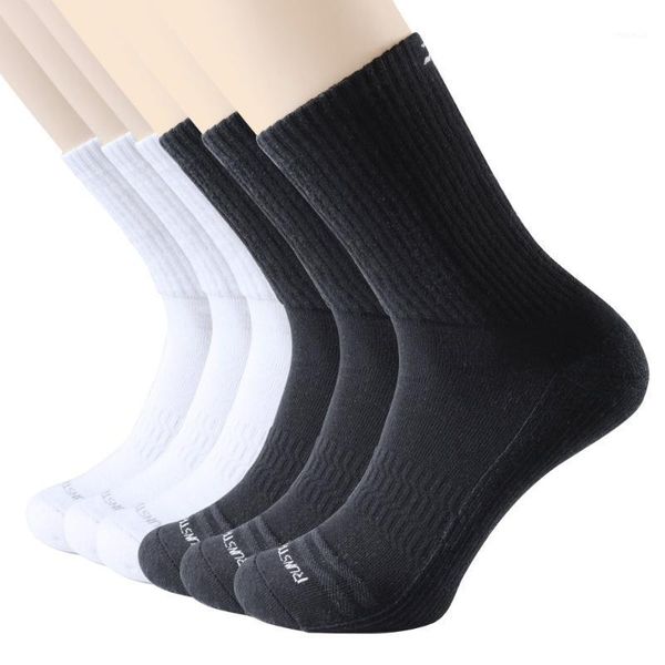 

6 pairs of cotton half cushion crew socks fashion casual comfortable breathable socks for men1, Black