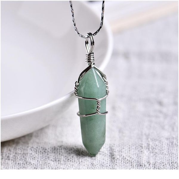 

1pc natural crystal rose quartz amethyst pendant magic repair healing crystal jewelry couple decorating christmas and d jllsiy, Black