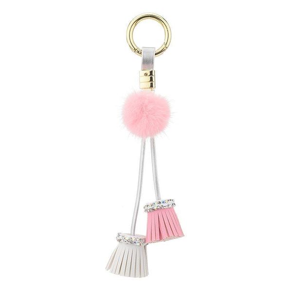 

new tassel keychain with mink fur ball gifts for women llaveros mujer car bag accessories keyring holder jewelry key chain eh350 h sqcqnw