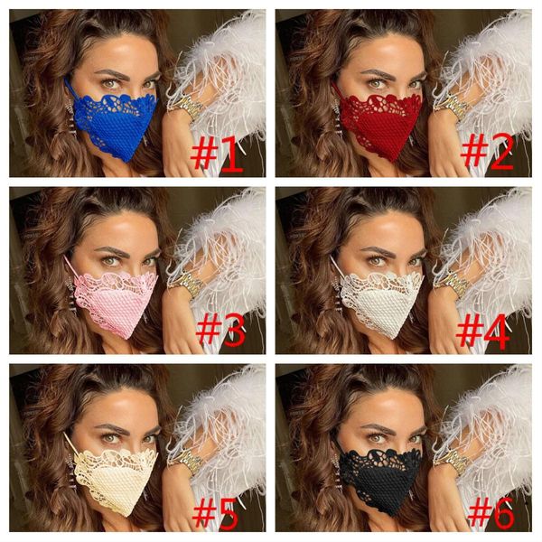 Dantel Örgü Maske Kadın Elmas Seksi Cilt Bakımı Yüz Facemask Sparkly Blink Seksi Mesh Parti Gösterisi Mask2020 Hızlı Kargo