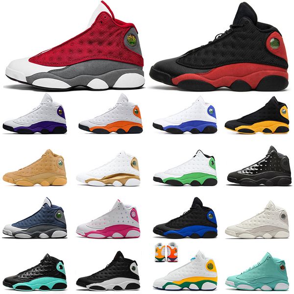 

red flint2021 jumpman mens basketball shoes women trainers 13s xiii playground lakers sneakers men shoes size 13, White;red
