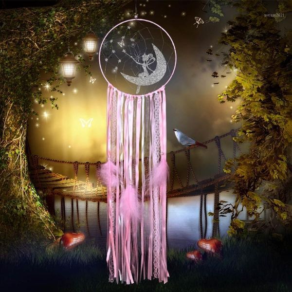 

handmade moon girl woven dream catcher boho macrame wall hanging tapestry decor 11ua1