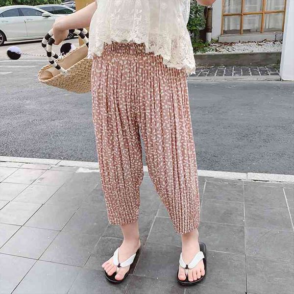 

girls chiffon nine-point pants summer baby thin anti-mosquito pants loose korean children p4312, Blue