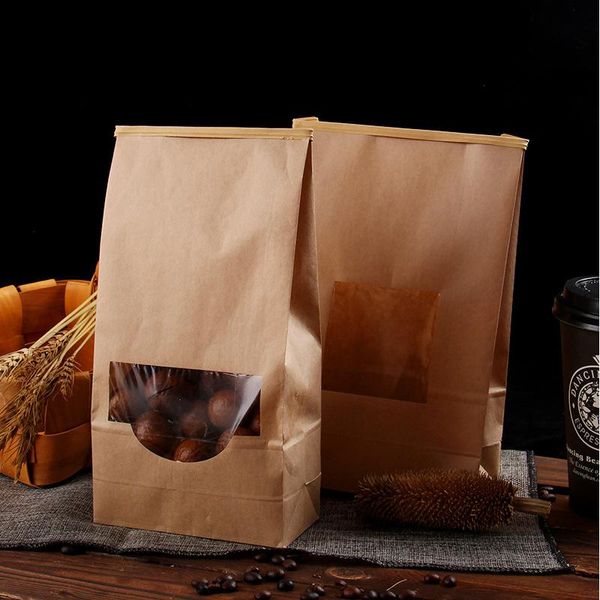 

gift wrap 10pcs kraft paper bags sealed snack popcorn packaging bag wedding birthday party cookies cake candy favor