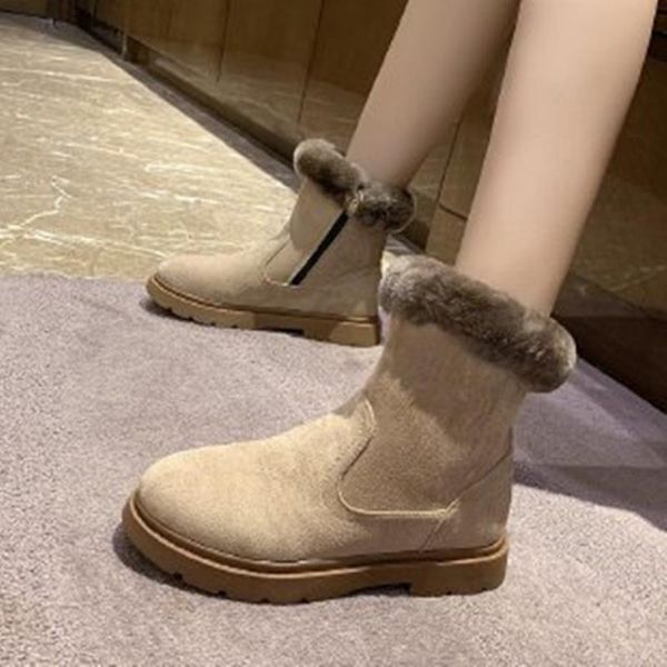 

winter snow boots женская теплый хлопок мягкие ботинки ботинки мартина повседневная меховая обувь женщина, Black
