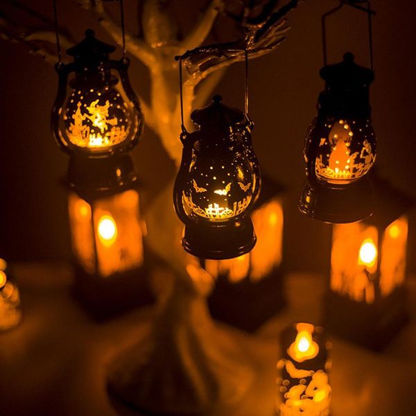 

1pc halloween retro small oil lamp halloween decoration for home skull witch spider horror party supplies trick or treat wmtiet petsyard