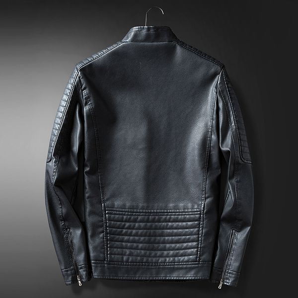 

2021 clothing new arrival of men pu jacket autumn coat slim fit leather jackets from to false male coats k202 rawt, Black