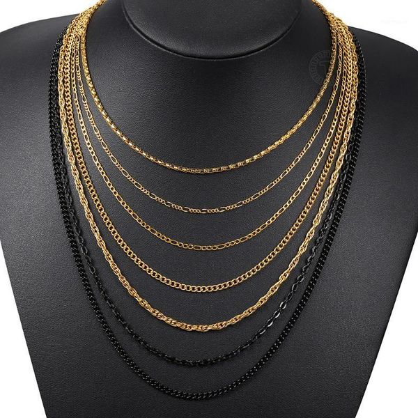 

chains 2/3mm mens womens stainless steel necklace link chain choker box curb rolo cable twisted wholesale fashion jewelry gift hknm1791, Silver