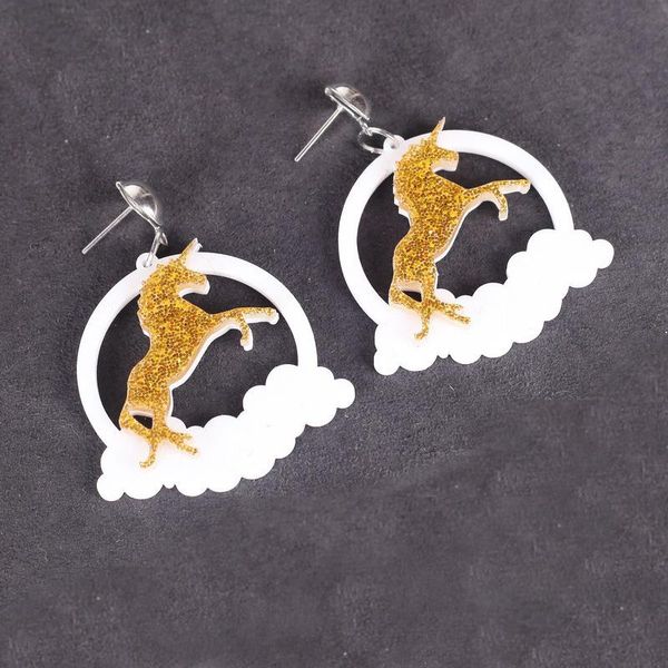

fashion acrylic horse clouds cloud earrings women earrings party accessory, Silver