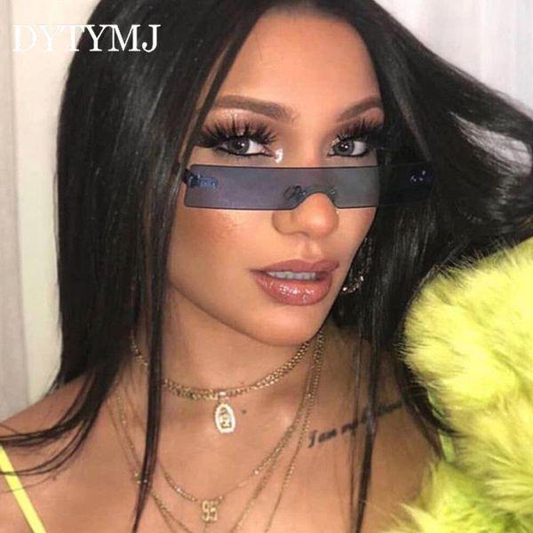 

DYTYMJ Rimless Sunglasses Women Brand Designer Retro Rectangle Sun Glasses for Women Shades for Gafas De Sol Mujer 2021, White;black