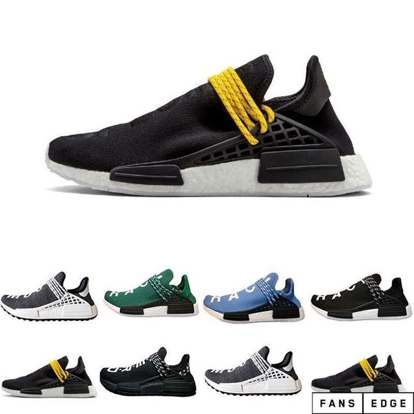 

new human race pharrell williams shoes holi equality blank canvas core black sun trainers sports sneakers size 36-46