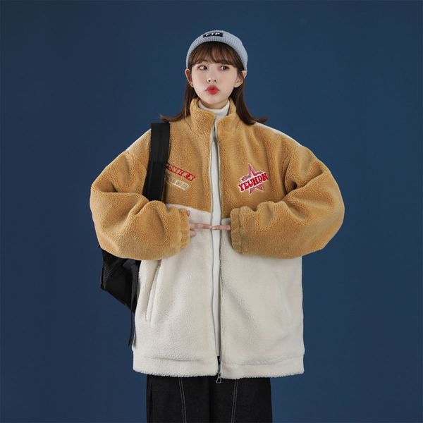 

2021 winter new women's japanese style warm coat woman casual oversize thicken zipper jackets fashion streetwear jacket 77hy, Black;brown
