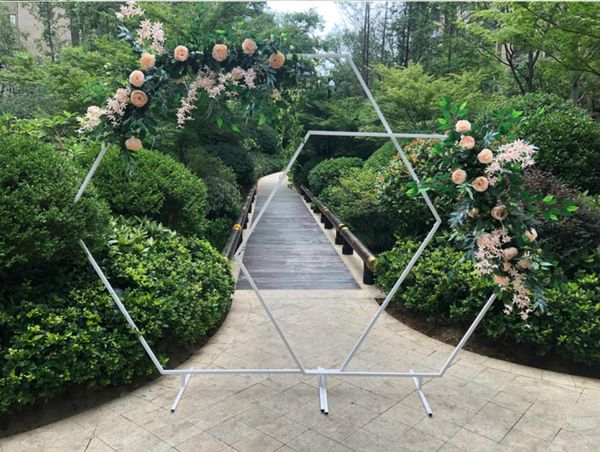 

wedding arch diamond metal frame party decoration background wedding props balloon arch kit flower outdoor lawn road guide