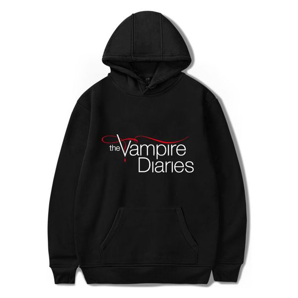 

the vampire diaries hoodies women/mens long sleeve hodies pullovers sweatshirts hoodie women men casual hooded clothes unisex, Black