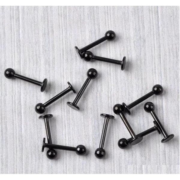 

trendy lip ring 16g black stainless steel lip ring ball stud chin piercing bars sqcigu dh_seller2010