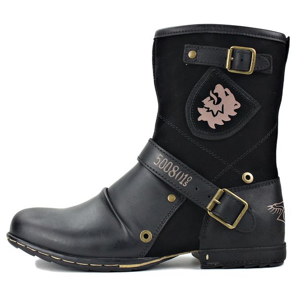 

2021 genuine leather men boots ankle 5008-1-hh colour 81pj, Black