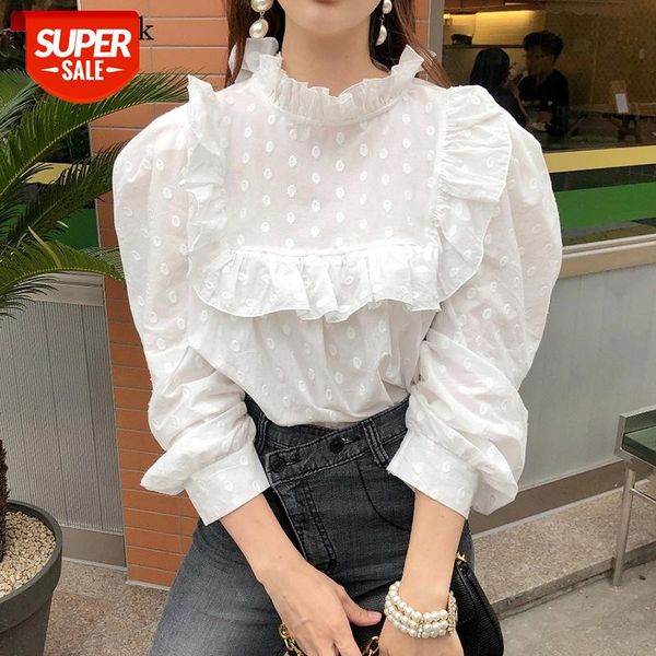 

plus size cotton white blouse women 2021 spring stand collar female shirts femme vintage loose blouses women casual blusas 13142 #vc1i