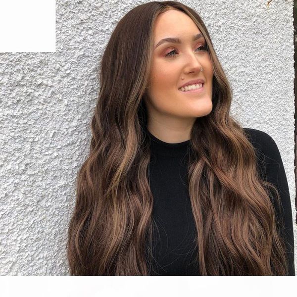 

small highlights remy brazilian human hair wigs for women 150% density baby hair ombre higlights full lace human wigs, Black;brown